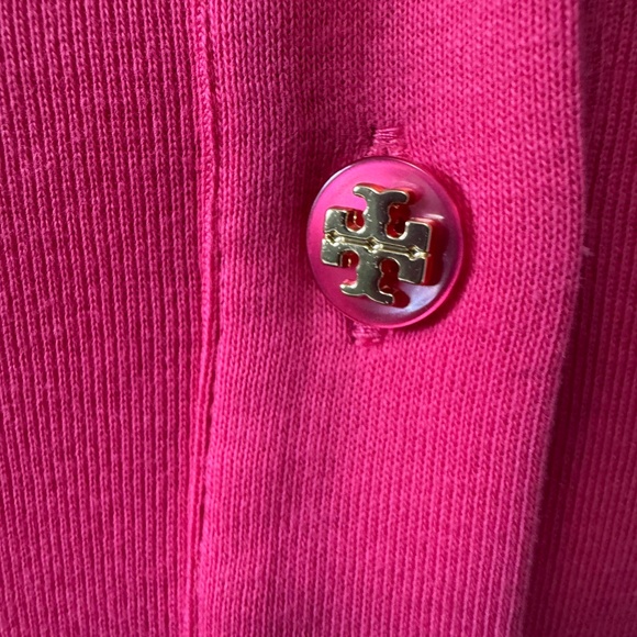 Tory Burch Fuchsia 3/4 Sleeve polo with front button size Small - Picture 2 of 10